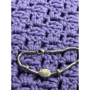 Hallmark Stainless Steel Charm Bracelet Serpentine Chain Celebrate Life 6.75 in